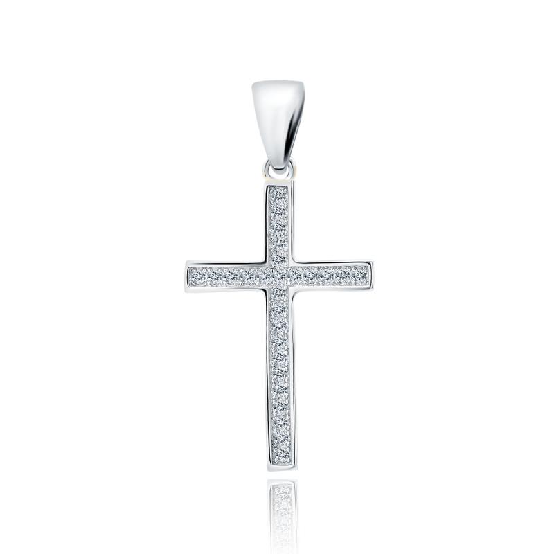 Pandantiv cruce argint cu pietre DiAmanti Z1827CR-DIA (Argint 925‰ 1 g.)